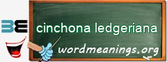 WordMeaning blackboard for cinchona ledgeriana